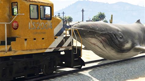 GTA 5 Mods "KILLER WHALES VS TRAIN" (GTA 5 Train Crashes, GTA 5 Animal Guns Mod, Funny Moments ...