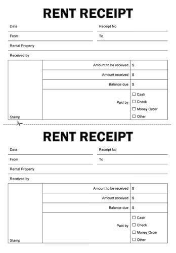 10 Free Rent Receipt Templates