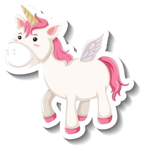 Cute pegasus standing pose on white background 3188572 Vector Art at Vecteezy