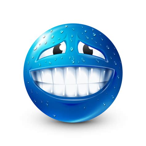 Bluemoji Uncomfortable Smile | Blue Emoji | Know Your Meme