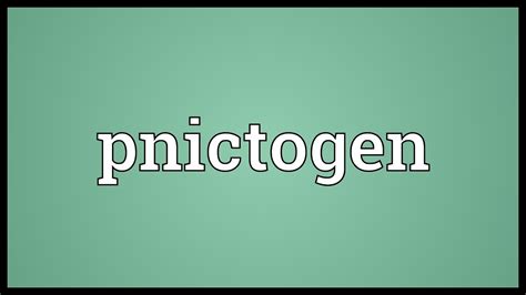 Pnictogen Meaning - YouTube