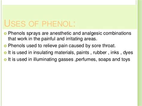 Pharmaceutical applications of phenol and their derivatives