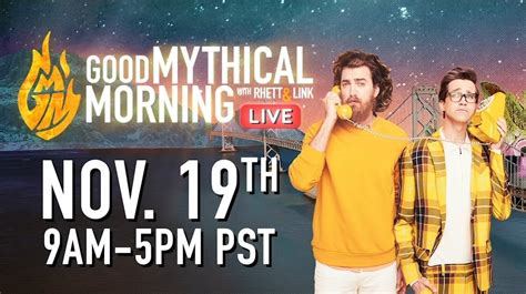 Good Mythical Morning Live - November 19 - 9AM-5PM PST : r ...