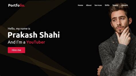 Responsive Personal Portfolio Website using HTML CSS & JavaScript