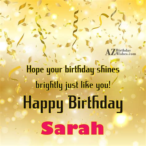 Happy Birthday Sarah - AZBirthdayWishes.com