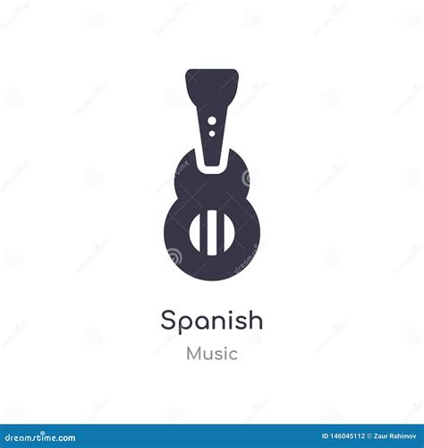 Spanish Outline Icon. Isolated Line Vector Illustration from Music Collection. Editable Thin ...