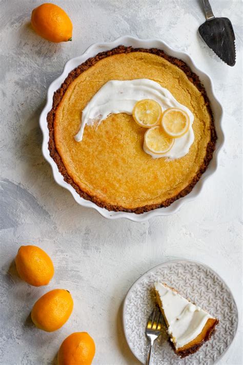 Meyer Lemon Pie with Whole Meyer Lemons - Champagne Tastes®