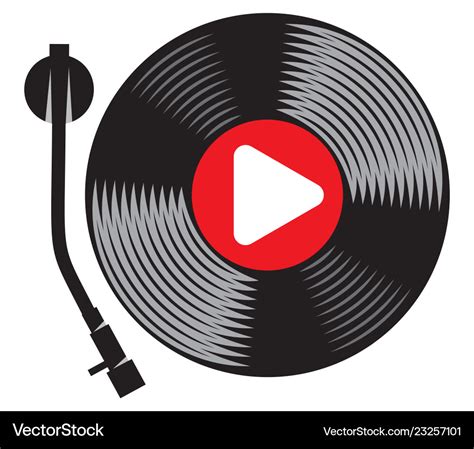 Symbolic gramophone with vinyl record retro dj Vector Image