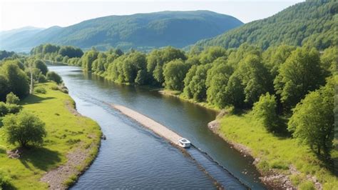 Premium AI Image | Loisach river near Kochelsee lake in Schlehdorf Germany