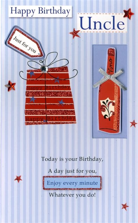 Happy Birthday Uncle Embellished Greeting Card | Cards | Love Kates