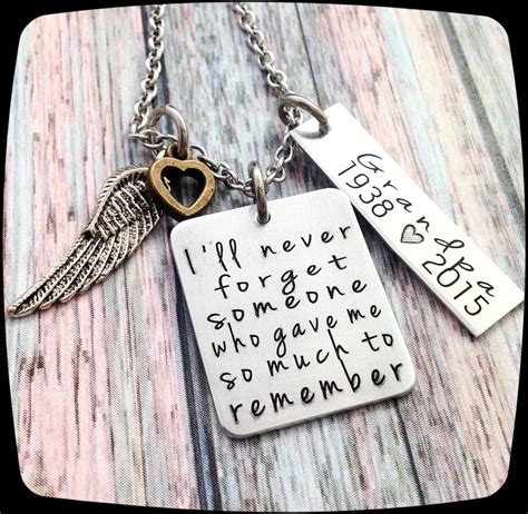 Memorial Jewelry Remembrance Sympathy Necklace Loss of dad