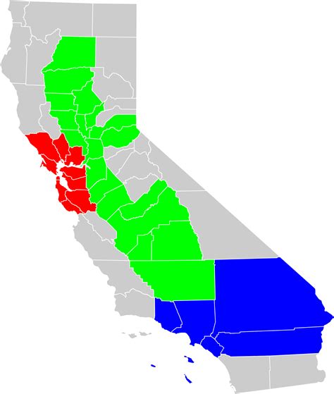 Download California Geographical Region County Map - California ...