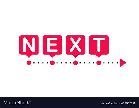 Next steps red point with arrow concept Royalty Free Vector