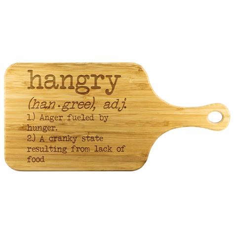 Hangry Anger Fueled By Hunger Funny Wooden Cutting Board |Sarcastic Me ...