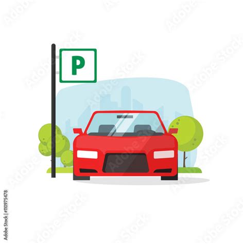 Parking lot vector illustration isolated on white, flat parking lot ...