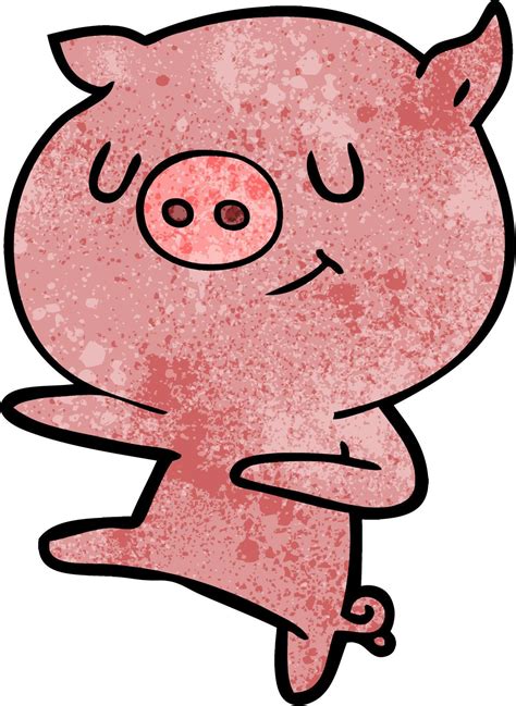 happy cartoon pig dancing 12548363 Vector Art at Vecteezy