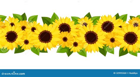 Sunflower Border With Paper Banner Cartoon Vector | CartoonDealer.com #187166519