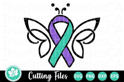 Support Ribbon Butterfly - A Suicide Awareness SVG Cut File