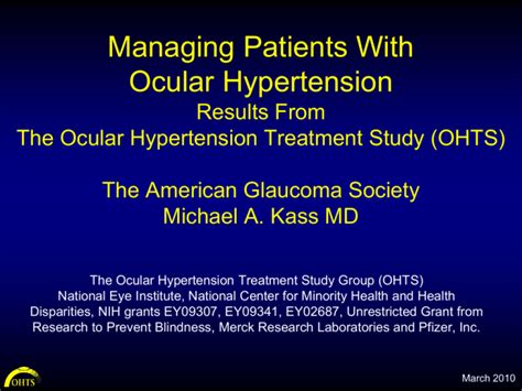 Lessons from the Ocular Hypertension Treatment Study (OHTS)