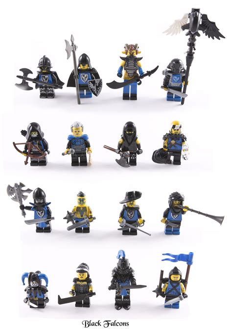 Black Falcons CMF | Lego minifigures, Lego knights, Lego army