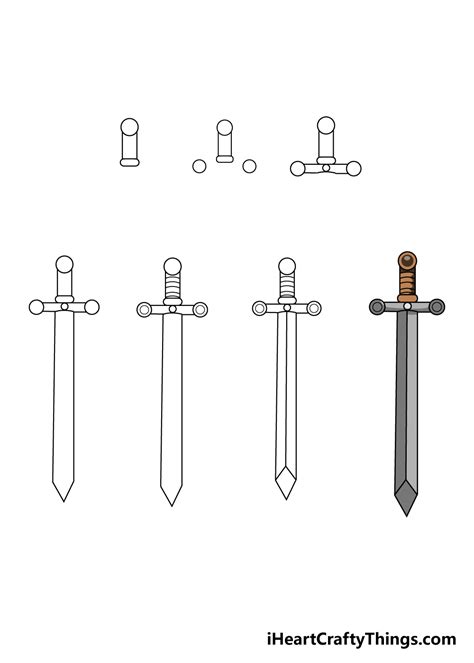 Sword Drawing - How To Draw A Sword Step By Step