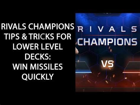 Basic tips & tricks for Rivals Champion run - basically, don't do what ...