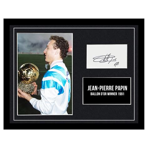 Signed Jean-Pierre Papin Framed Photo Display - 16x12 Ballon d'Or ...