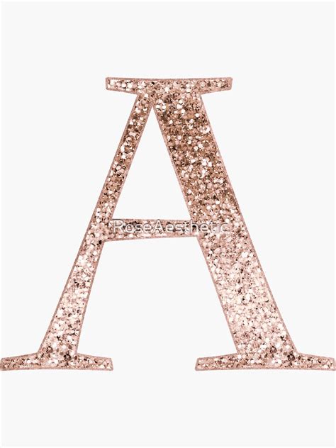 "A rose gold glitter monogram letter" Sticker for Sale by RoseAesthetic | Redbubble