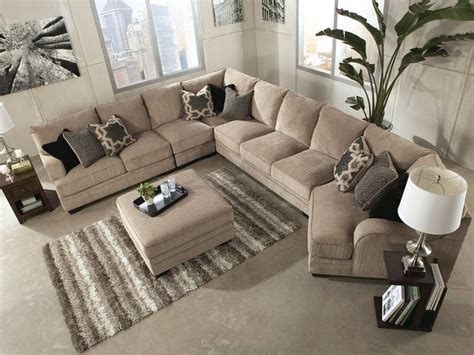 SORENTO-5pcs OVERSIZED MODERN BEIGE FABRIC SOFA COUCH SECTIONAL SET LIVING ROOM | Large ...