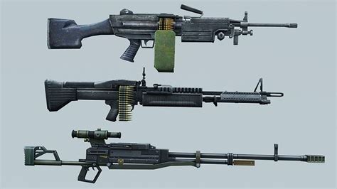 Weapon Machine gun Kord M249 M60 3D model | CGTrader