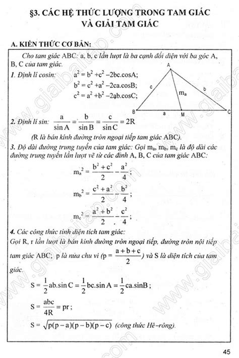 Giải Hình học 10 Chương 2 Bài 3: Các hệ thức lượng trong tam giác và ...