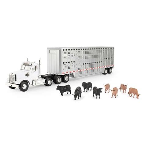 Ertl 1/32 Freightliner 122sd Semi With Livestock Trailer & Cattle 47362 : Target