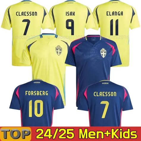 Sweden Euro Cup National Team Soccer Jersey Set 24/25 Home/Away ...