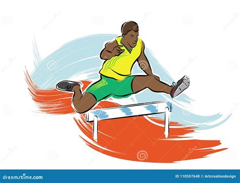 Hurdle jump stock vector. Illustration of athlete, high - 110597648