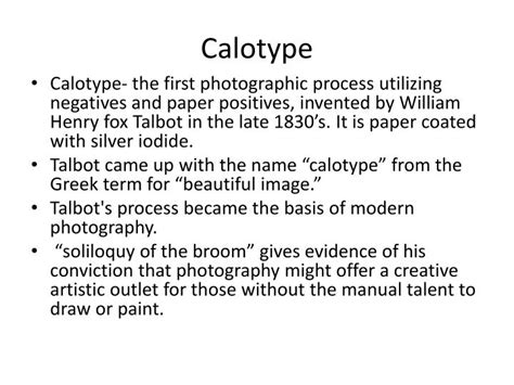 PPT - Calotype PowerPoint Presentation - ID:1992333