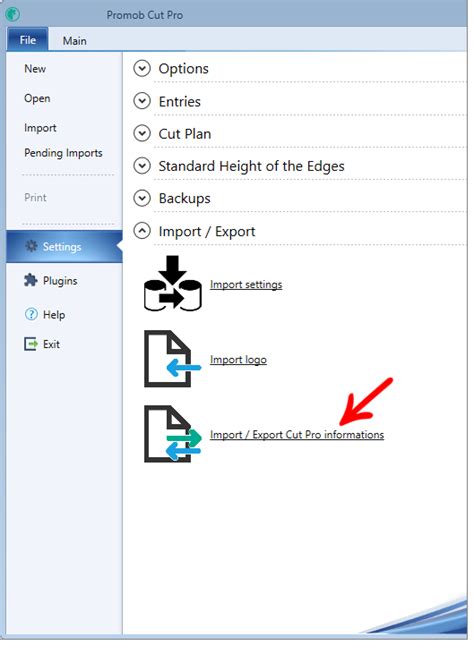 Cut Pro - Import/Export Cut Pro Information – Promob Support