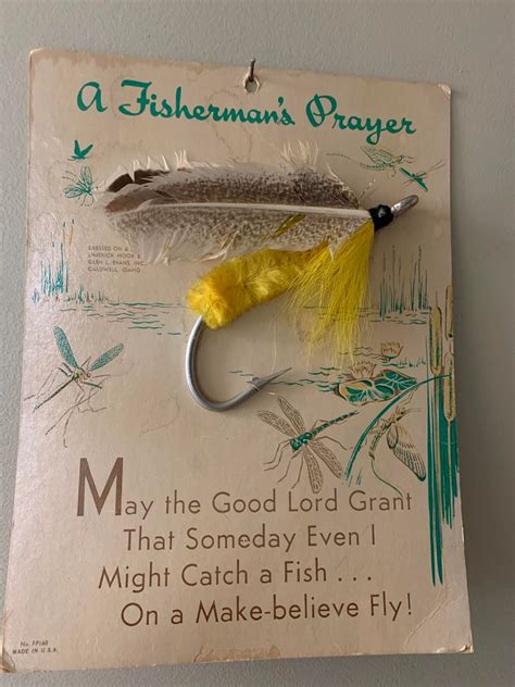 Fishermans Prayer Sign 1960s Fly Fishing - Etsy