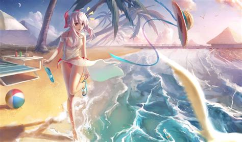 Download Anime Girl Beach Wallpaper | Wallpapers.com