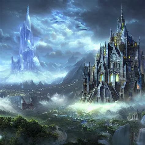 beautiful grand sky castle, matte painting, concept art | Stable ...