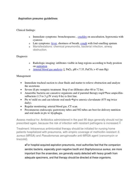 Aspiration Pneumo Guidelines | PDF | Methicillin Resistant ...