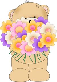 Bear Holding A Bunch Of Flowers Clip Art - Bear Holding A Bunch Of Flowers Image | Clip art ...