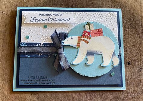 Beary Cute Festive Christmas Card - Stamp With Anne! | Polar bear christmas cards, Cute ...