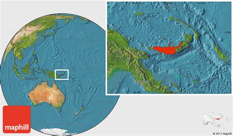 Satellite Location Map of West New Britain