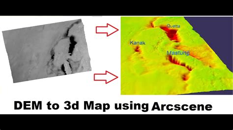 Convert Raster (DEM) to 3d Map using ArcGIS (Arc Scene) - YouTube