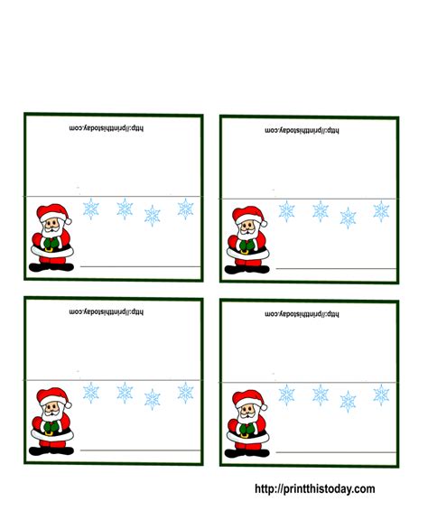 Free Printable Christmas Place-Cards