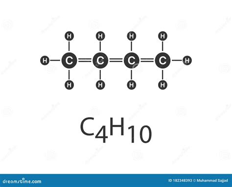 Wzór Cząsteczkowy Związku Chemicznego Butanu-wektora C4h10 Ilustracja Wektor - Ilustracja ...