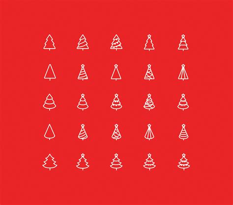 25 Line Stylized Tree Vector Minimal Icons