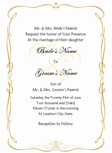 Microsoft Word Wedding Invitation Template