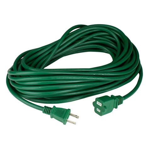 40' Green 2-Prong Outdoor Extension Power Cord with End Connector ...