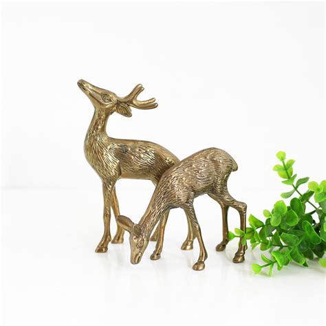 SOLD - Vintage Brass Deer Figurines - Set of Two – Wise Apple Vintage